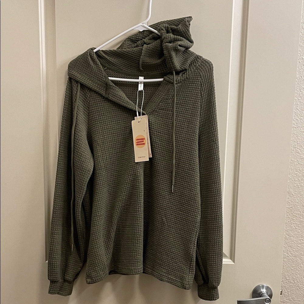 Cozy V-Neck Olive Sweater